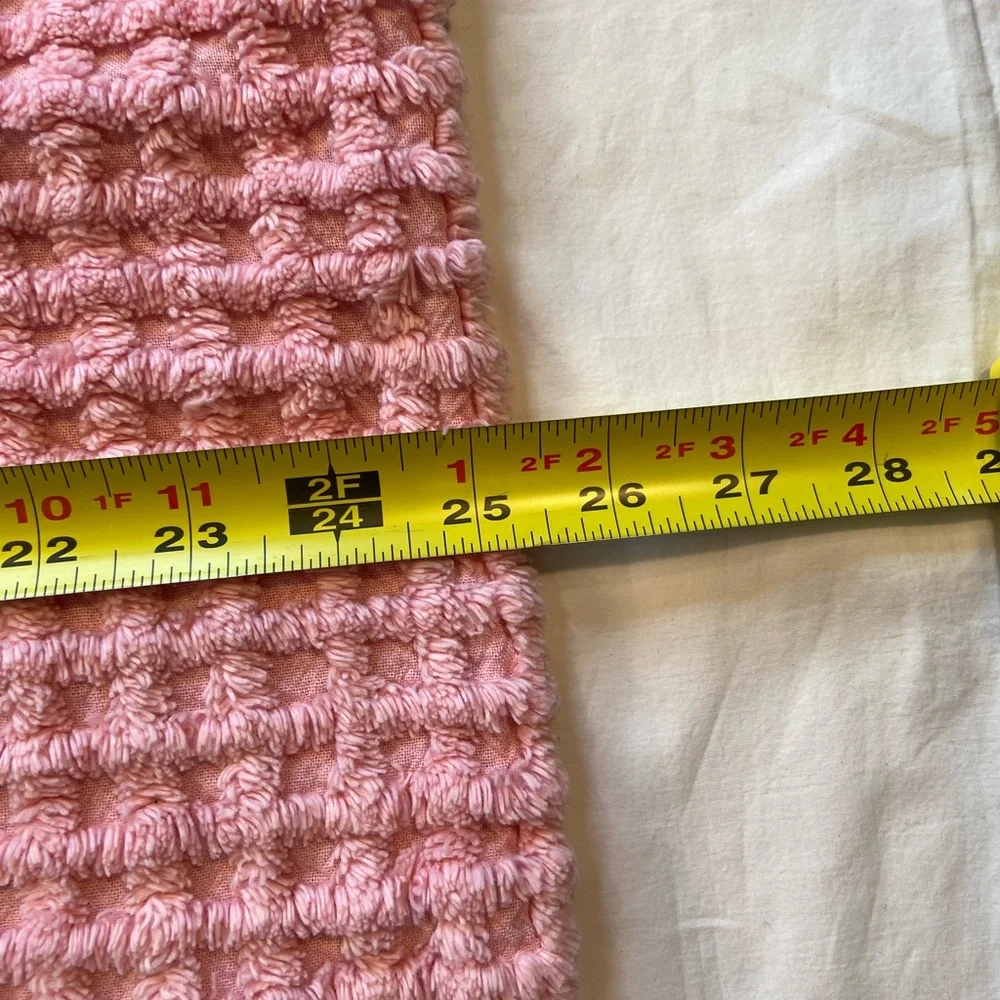 Chenille Vintage Pink‎ Euro Sham, 26” x 25” Cotton